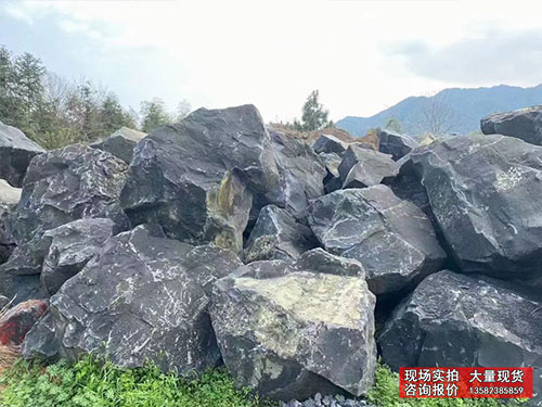 中式枯山水庭院造景黑山石